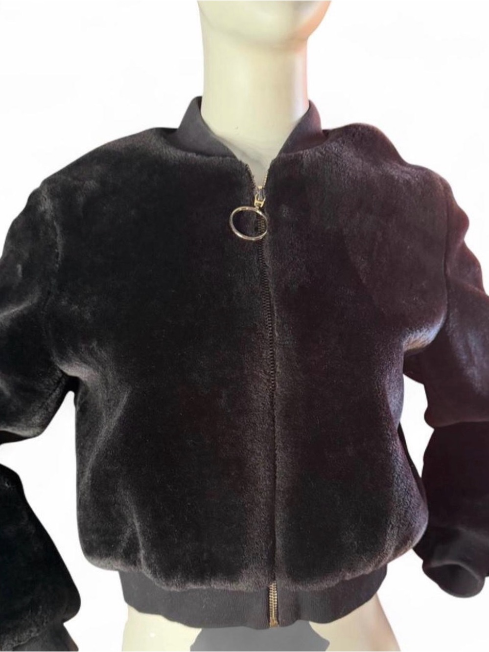 Seek the label faux fur bomber jacket